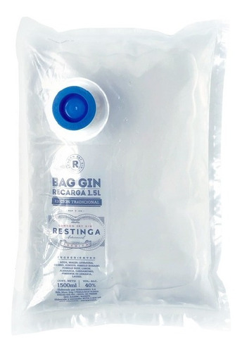 Imagen 1 de 6 de Restinga London Dry Gin Artesanal Bag 1.5l Recarga