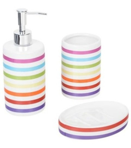 Set De 3 Accesorios Para Baño Colores - Telecompras Sc