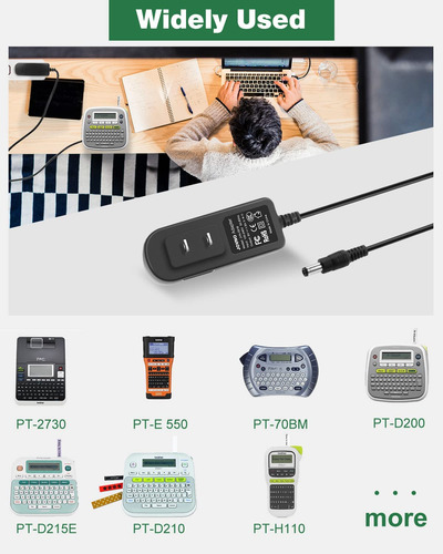 Adaptador De Ca Cc De 9 V Para Brother P-touch Pt-d210 Ptd21