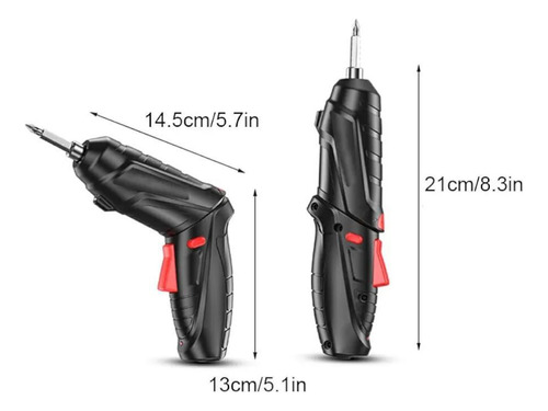 Destornillador Eléctrico Inalámbrico Recargable Luz 42 Pzas Naranja/negro 60 Hz