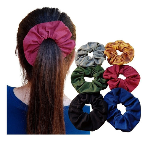 Elástico De Cabelo Scrunchie Xuxinha Prender Amarrar Cores Cor Vermelho Escuro Liso