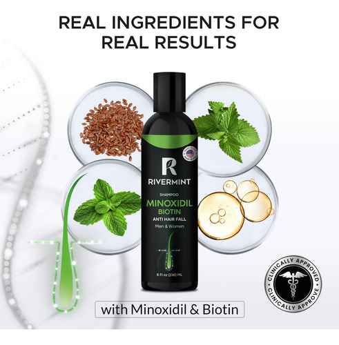 Shampoo Rivermint Com Ácido Hialurônico E Biotina Para O Cre