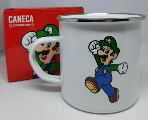 Caneca Luigi Metal 500ml Licenciada Nintendo Super Mario