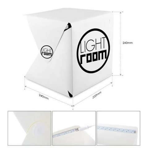 Imagen 3 de 5 de Caja Para Fotografia Luz Led Light Box Foto Productos 24cm