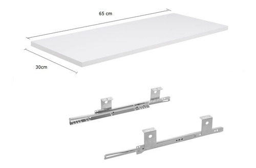 Imagem 4 de 6 de Corrediça Para Teclado Com Prateleira - Kit Completo