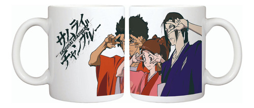 Taza Blanca 325 Ml - Samurai Champloo - Fuu, Mugen Y Jin Blanco Fuu Mugen Y Jin