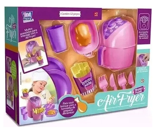 Kit Brinquedo Mini Cozinha Panelinha Fritadeira Air Fryer