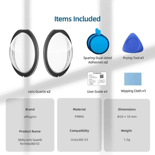 Protectores Adhesivos Para Lente De Insta 360 X3, 2pzs Lens