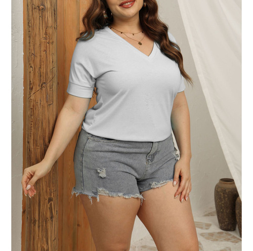 Playera Casual De Talla Grande A La Moda Para Mujer