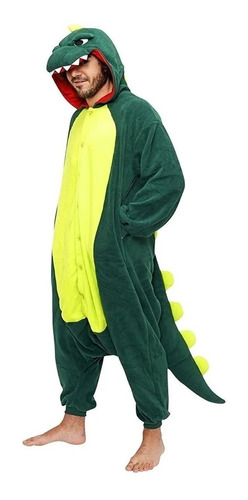 Pijama Y Disfraz Adulto Dinosaurio Verde Kigurumi