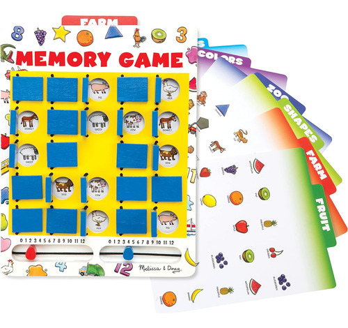 Juego De Memoria Viaje De Madera Con 14 Caras De Cartas Dobl