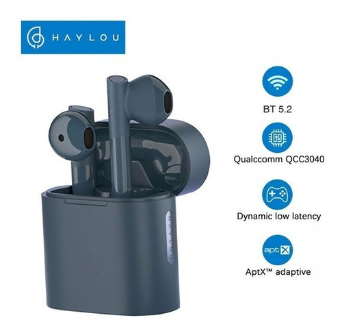 Imagen 3 de 4 de Auriculares Inalámbricos Moripods Haylou Bluetooth Azul Aptx