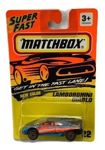 Lamborghini Diablo Abre Tapa Motor Matchbox Super Fast 1993