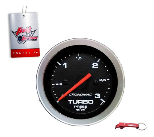 Manômetro Pressão Turbo 52mm Mecânico 3kg Sport