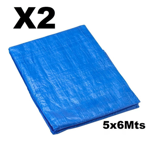 Pack X2 Lona Carpa Multiusos Impermeable Carga 5x6 Metros