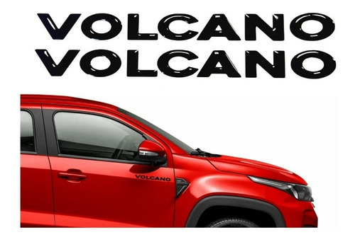 Par Adesivos Nova Fiat Strada 2020/2021 Resinado -volcano Cor VULCANO PRETO