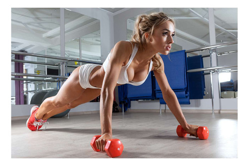 Vinilo 20x30cm Gimnasio Mujer Modelo Brazos Piernas Fisico