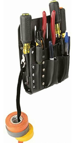 Klein Tools 5190 Tool Pouch, Leather, 10-pockets, Tape Thong