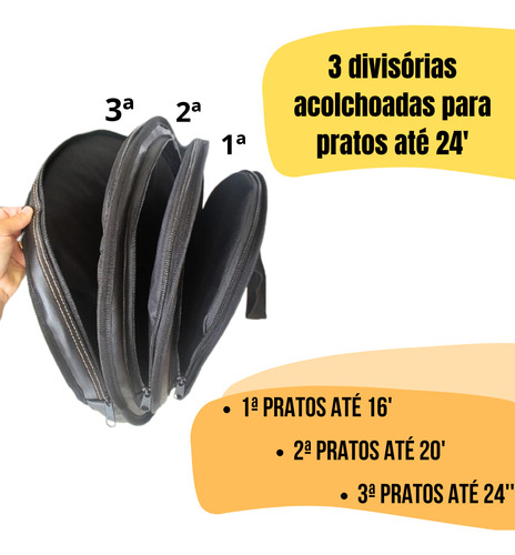Semicase Bag Prato 24' Polegadas C/ 3 Divisão Profissional