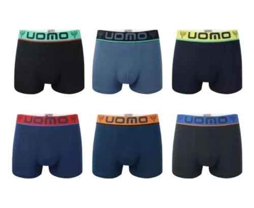 Pack 6 Boxer Masculinos Color  Algodón