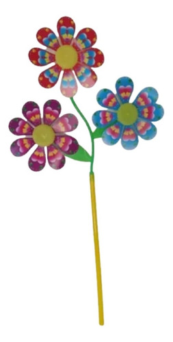 Imagem 3 de 5 de 3 Cata-vento Pavão Flor Girassol P/ Decoração Jardim Varanda