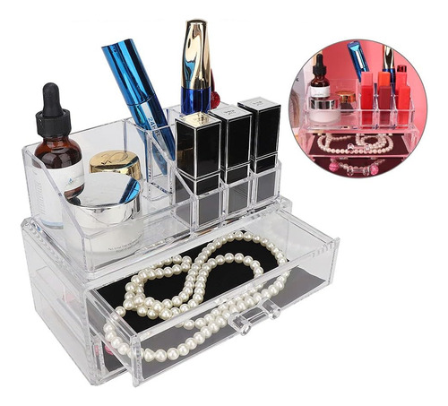 Organizador De Maquillaje Cosmetiquero Acrilico 2 Niveles