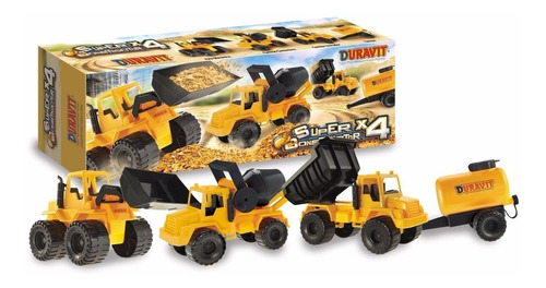 Set Constructor 4 Duravit Incluye 2 Camiones Excavadora 