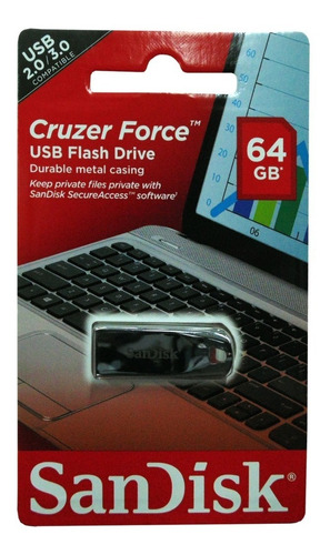 Pendrive Sandisk 64gb Cruzer Force 64 Gb 2.0 Original Sellad