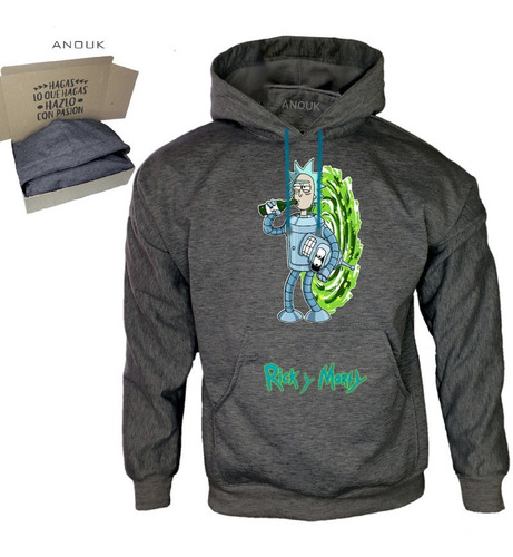 Imagen 8 de 10 de Buzo Hoodie Personalizado Unisex Rick And Morty Estampado