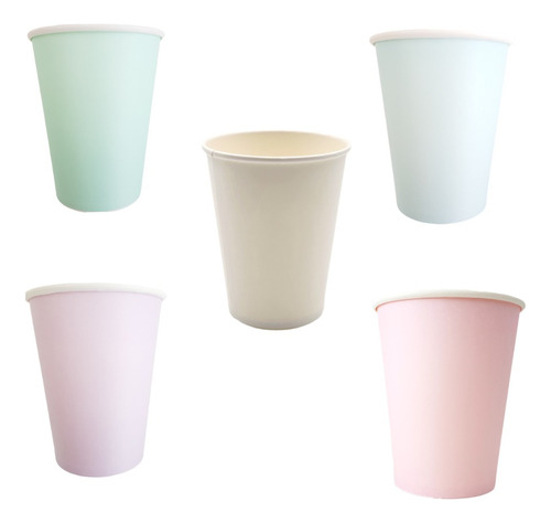 Vasos Polipapel Descartables Color Pasteles Surtido X20 Unid