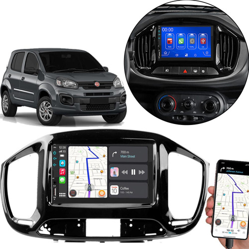 Kit Multimidia 7 Polegadas Mp5 Fiat Uno 15 16 17 18 19 20 21