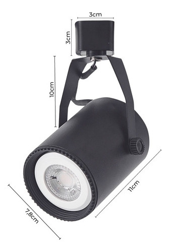 03 X Spot Para Trilho Preto Par20 Nordecor S33007/6029