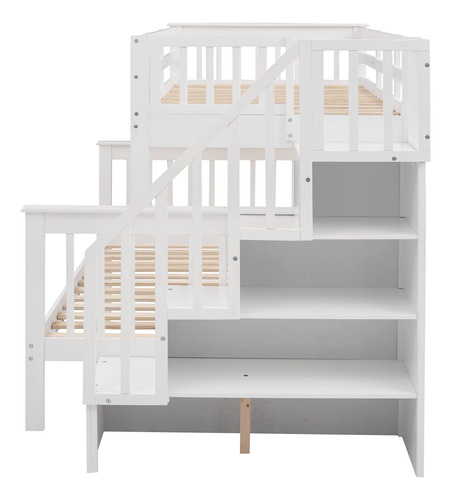 Litera Apilable Individual Sobre Matrimonial Con Escalera