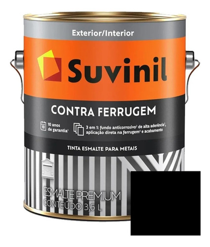 Esmalte Convertidor 3 En 1 Suvinil 1l Negro D/oxido S.bel-la