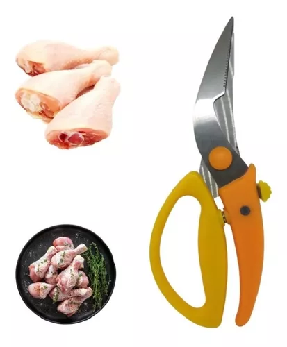 Prof - Tijeras profesionales de acero inoxidable para carne, pescado,  brillo, caza de pollo, pizza con borde microserrado, accesorios de cocina  de 8