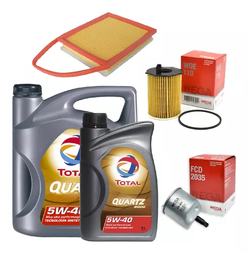 Kit 3 Filtros + 5l Aceite Total 5w40 Peugeot 308 408 4008hdi