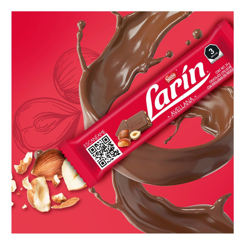 Larín Chocolate Con Avellanas 10 Pzas De 24g