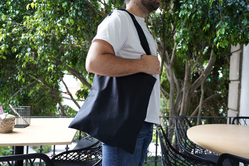 10 Bolsas Tote Bag Loneta Negra 40 X 35 Cm. 100% Algodon Color Negro Lisa