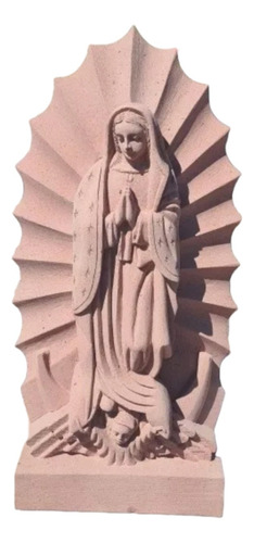 Imagen De La Virgen De Guadalupe De Cantera Color Rosa 1 Mts