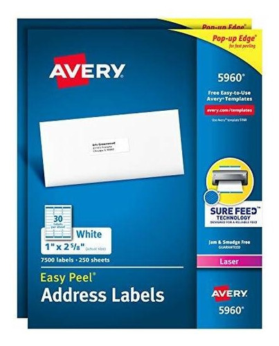 Avery Address Labels With Sure Feed For Laser