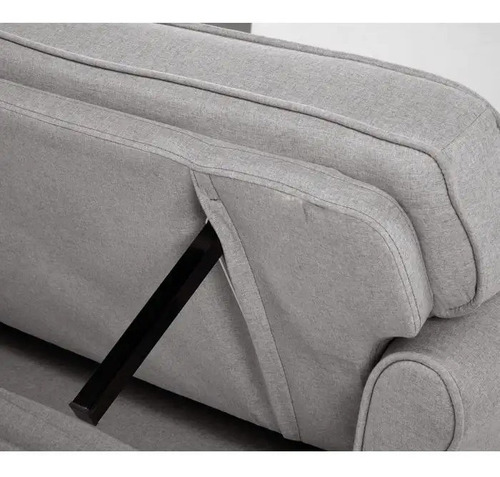 Sofá-cama Gaia, poltrona Monie cinza claro, tamanho duplo 211 cm, base de madeira, 1 unidade