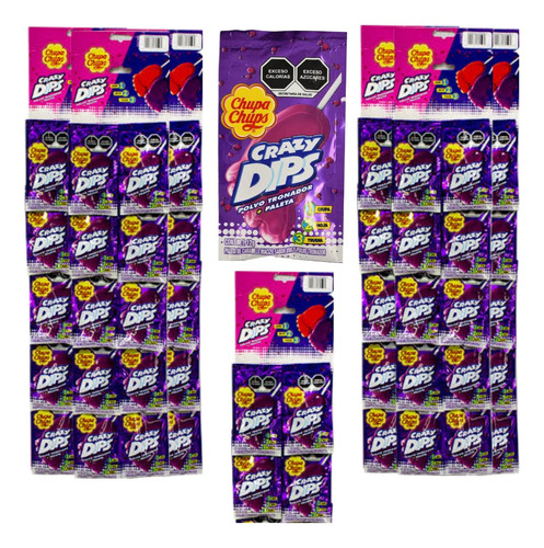 Paleta Pie Uva Polvo Tronador 120pz Crazy Dips Chupa Chups