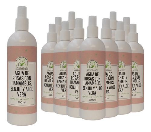 Agua De Rosas, Hamamelis, Benjuí & Aloe Vera (500ml) 12 Pack Momento De Aplicación Día/noche Tipo De Piel Todo Tipo De Piel