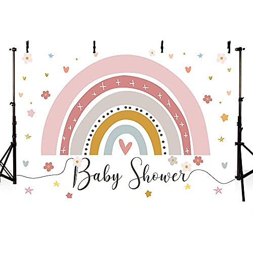 7x5ft Boho Rainbow Theme Girl Baby Shower Telon Fondo