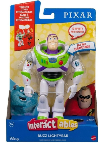Muñeco Buzz Lightyear de Toy Story Mattel Con Sonido 18cm de alto