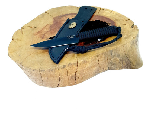 Faca Fr1 Tática Toda Preta Bushcraft Edc Rodeio Com Bainha
