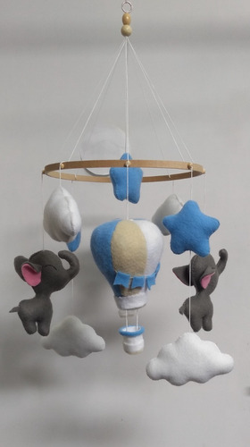 Móvil Para Cuna. Elefante Bebe. Fieltro. Artesanal !!!!!!!