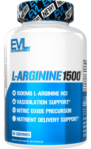 Óxido Nítrico L-arginine 1500 Mg 100 Cápsulas Evlution