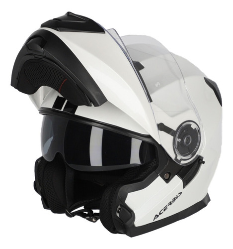 Casco Rebatible Acerbis Serel Blanco Talle Xl - Cafe Race