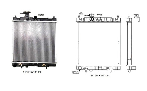 Radiador Nissan Micra 1992 1993 1994 1995 1996 1997 Estándar